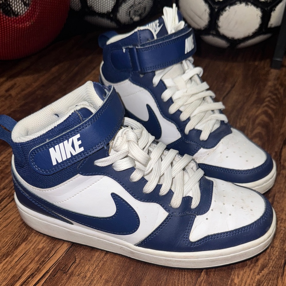 Nike Navy and White High-Top Sneakers